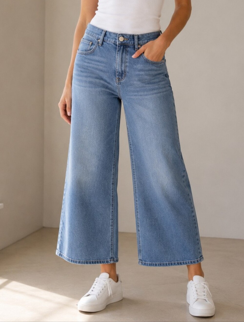 NYDJ Wide Leg Blue Denim Jeans